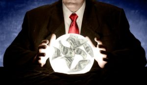 Businessman Consulting Financial Crystal Ball